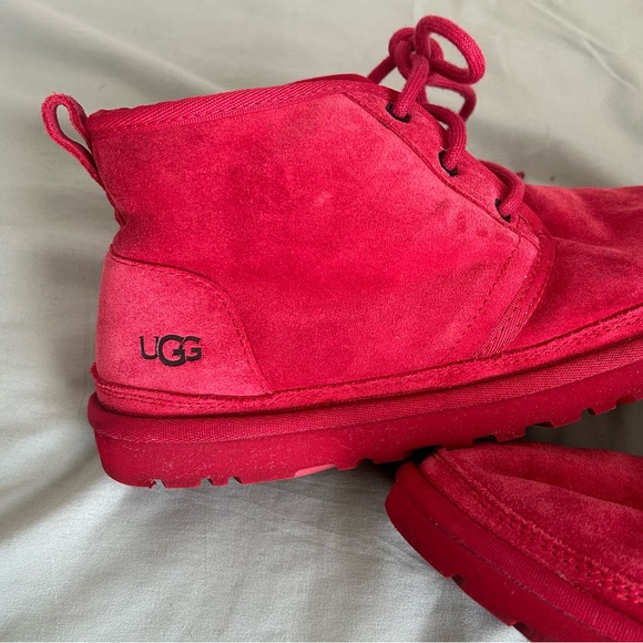 🩷UGG CLASSIC WINTER MINI BOOTS SLIPPERS RED NEUMEL BOOTS WINTER WOOL LINING - Picture 8 of 9